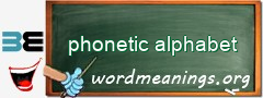 WordMeaning blackboard for phonetic alphabet